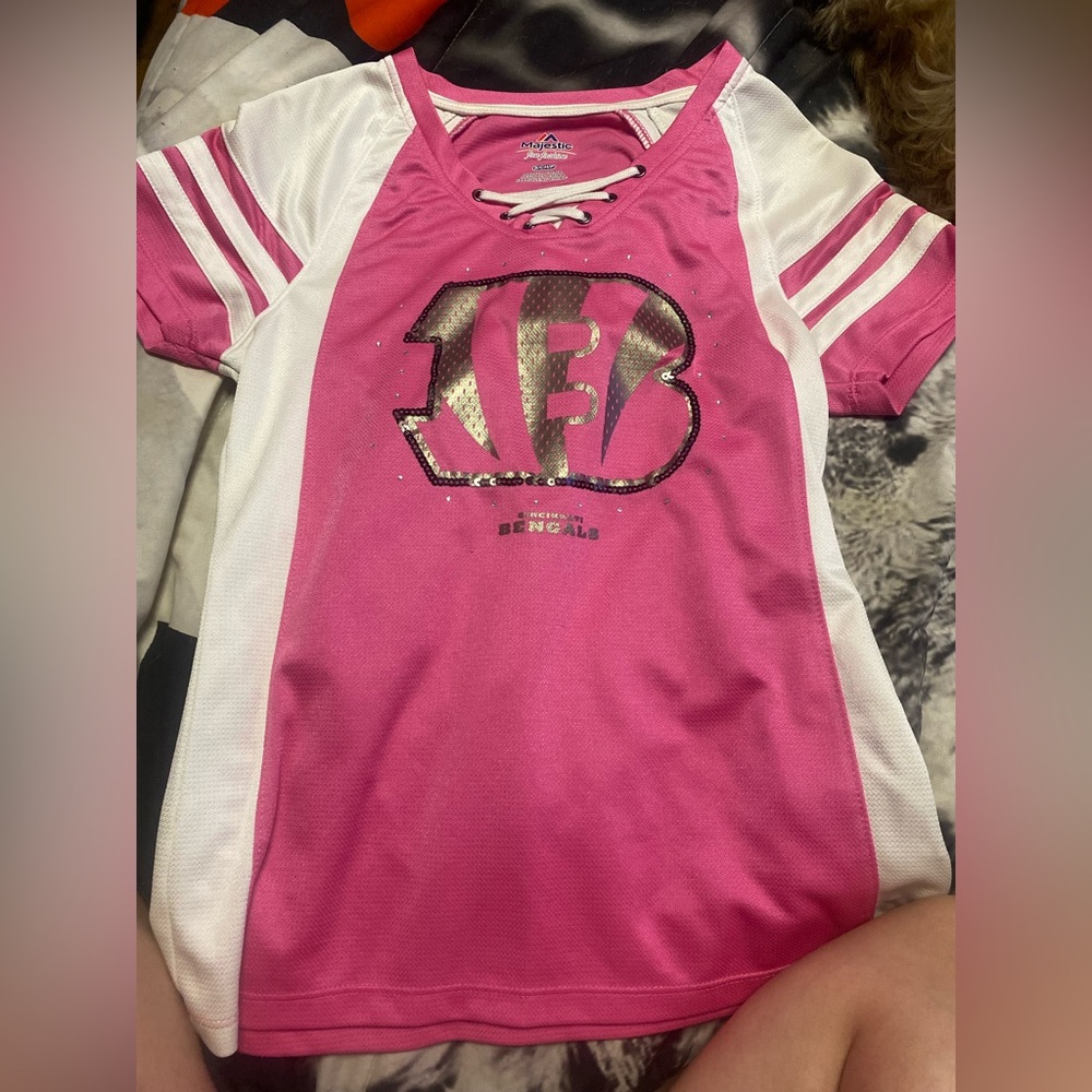 Pink and White Bengals T-Shirt
